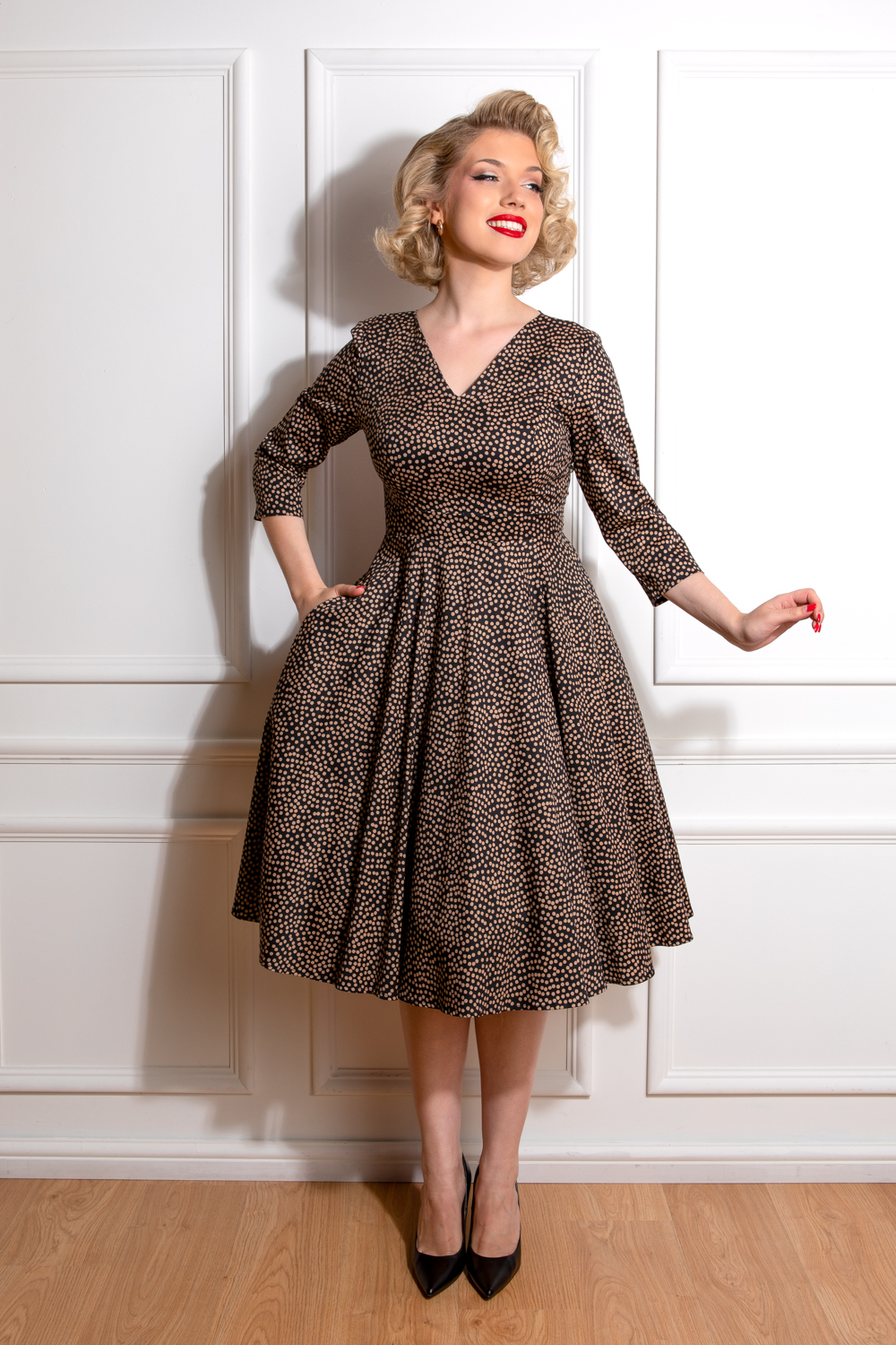 Aubrey Polka Dot Swing Dress